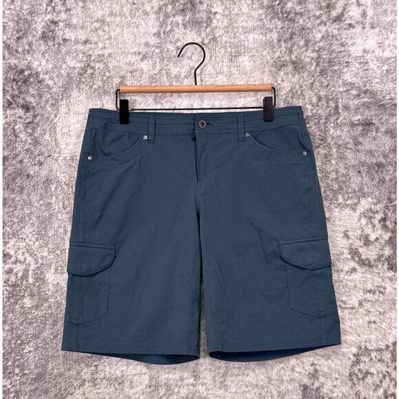 Kuhl Shorts 12 Womens Freeflex Cargo 10" Blue UPF 50+ Fabric Outdoor - Picture 1 of 8